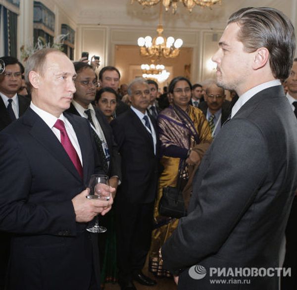 Встреча Владимира Путина и Леонардо Ди Каприо в Санкт-Петербурге