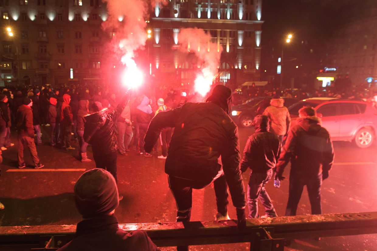 Акция фанатов Спартака прошла в Москве