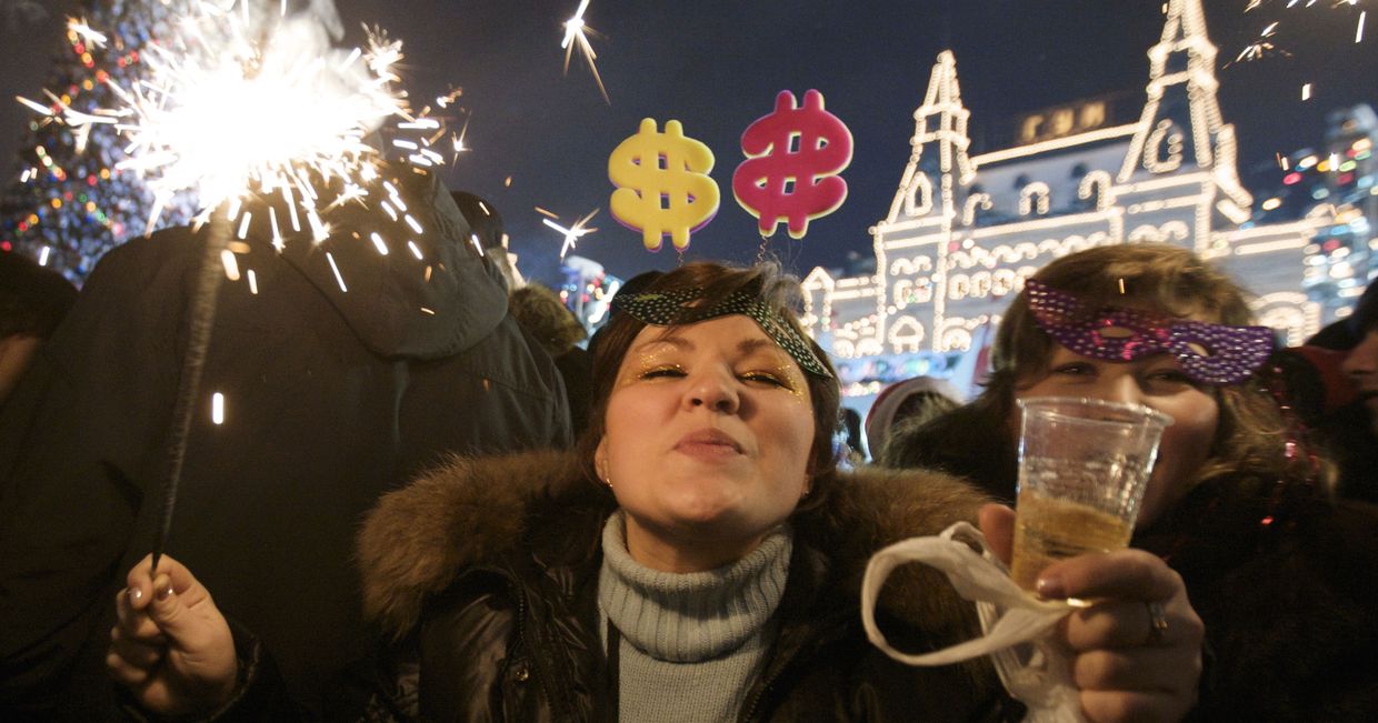 Встреча Нового года на Красной площади в Москве
