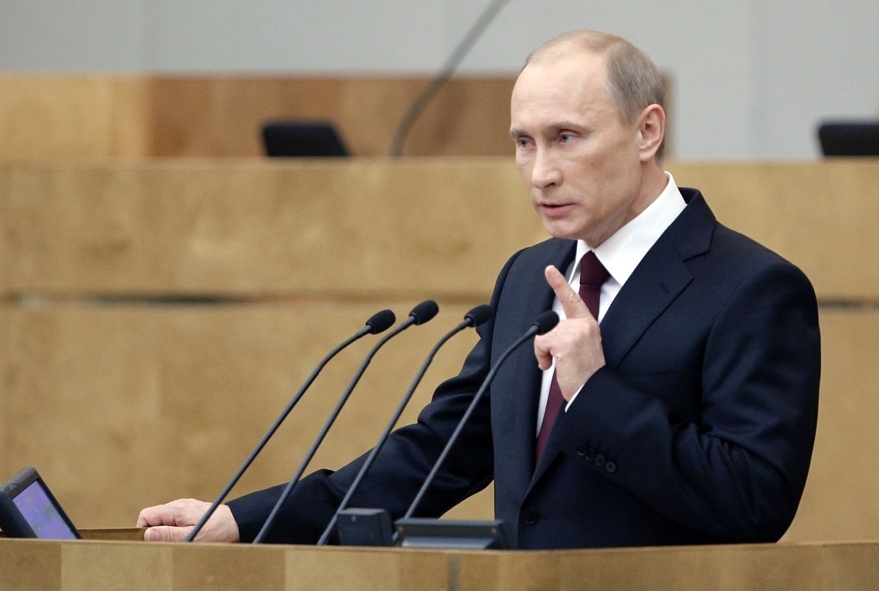 Выступление премьер-министра РФ В.Путина на пленарном заседании Госдумы