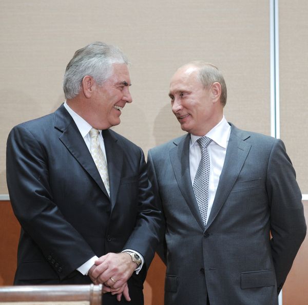 Встреча премьер-министра РФ Владимира Путина с руководством компании ЭксонМобил