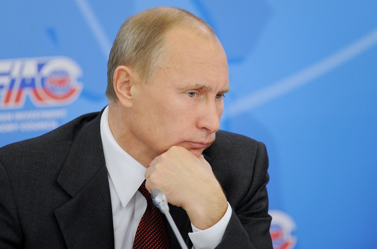 Премьер-министр РФ Владимир Путин на пленарном заседании Консультативного совета по иностранным инвестициям.