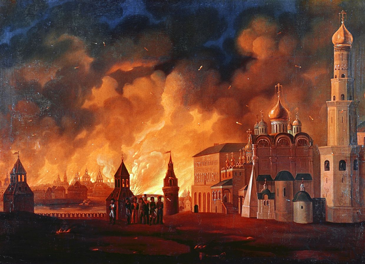 А.Ф. Смирнов. Репродукция картины Пожар Москвы. Холст, масло. 1813