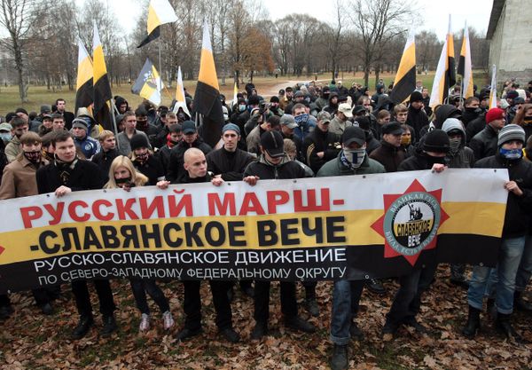 Акция националистов Русский марш в Санкт-Петербурге