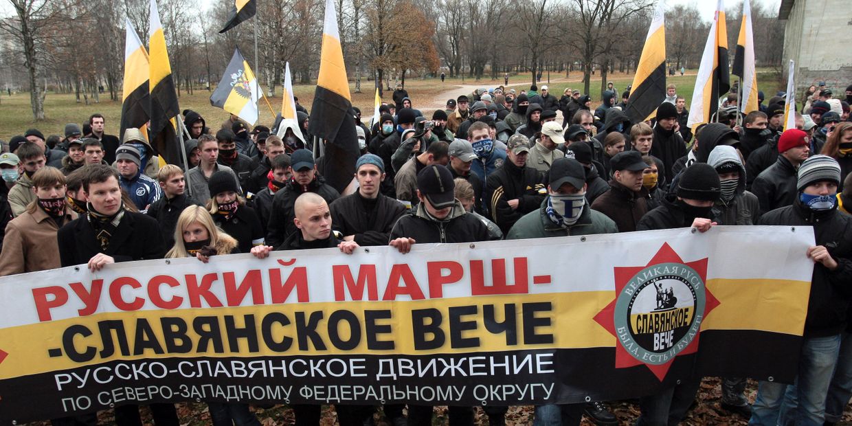 Акция националистов Русский марш в Санкт-Петербурге