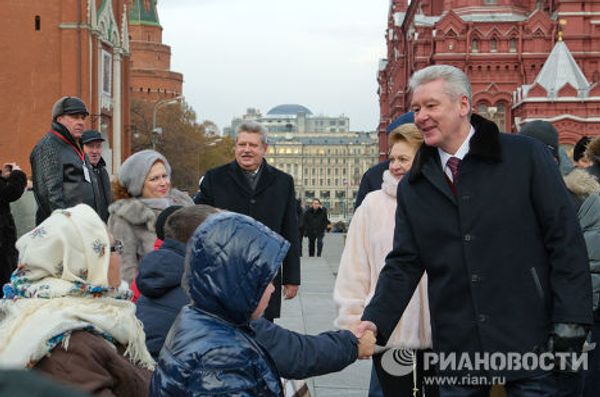 С.Собянин выступил на торжественном марше, посвященном 70-летию парада 7 ноября 1941 года