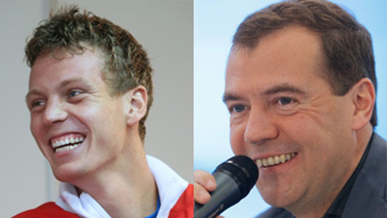 Томаш Бердых и Дмитрий Медведев