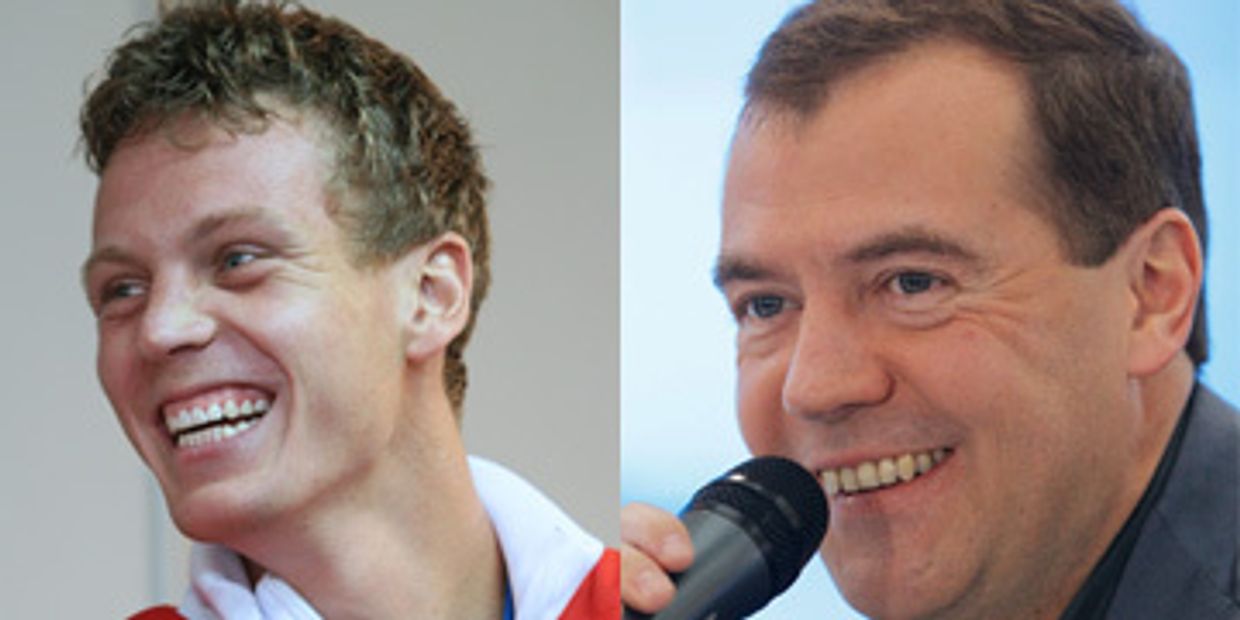 Томаш Бердых и Дмитрий Медведев