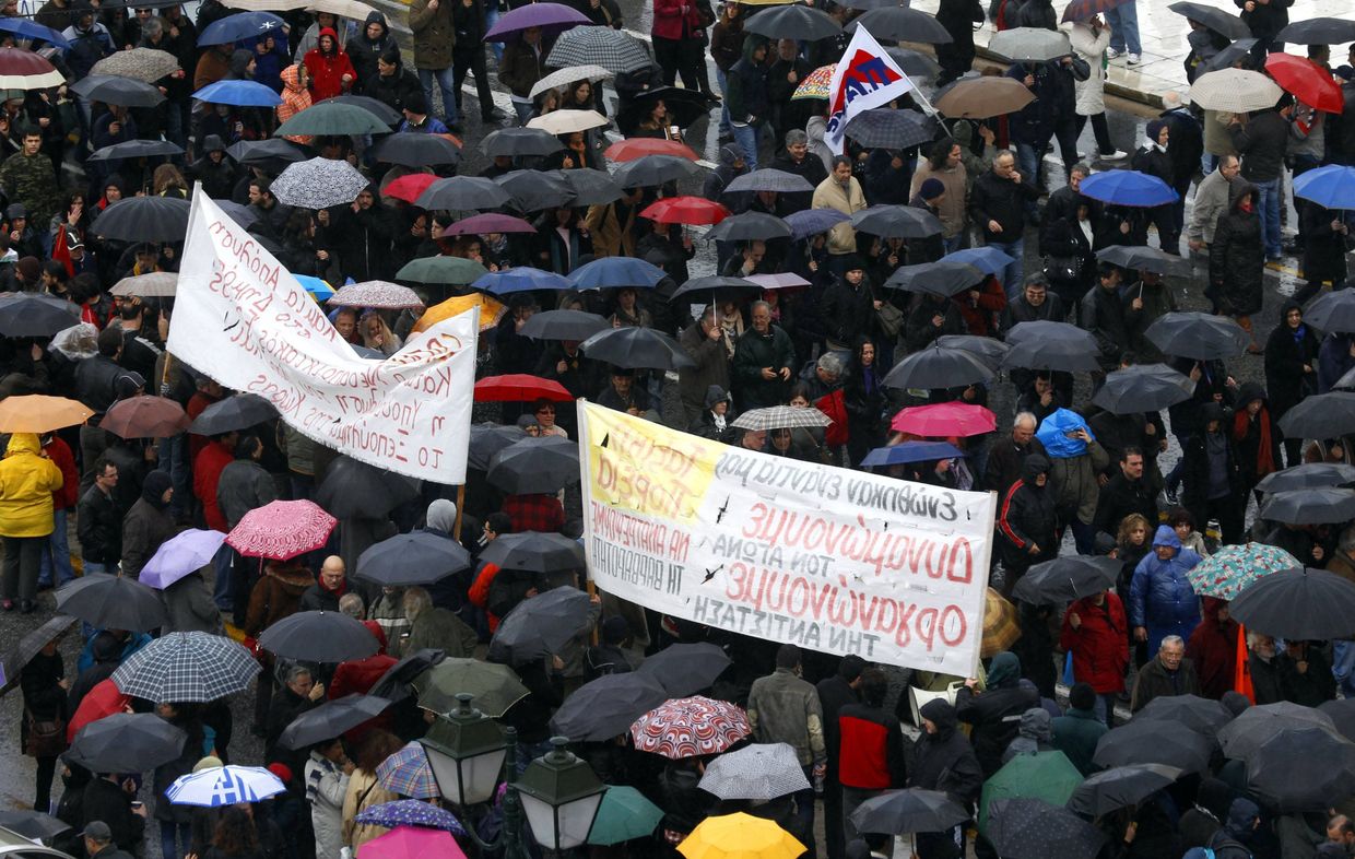 Акция протеста в Афинах