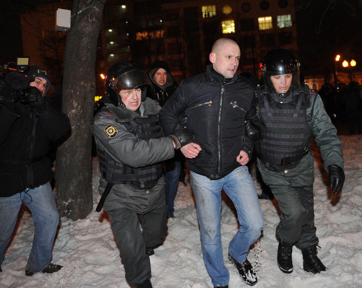 Задержание участников несанкционированной акции в Москве