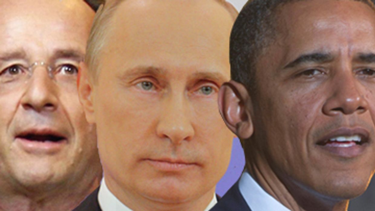 Франсуа Олланд, Владимир Путин и Барак Обама 