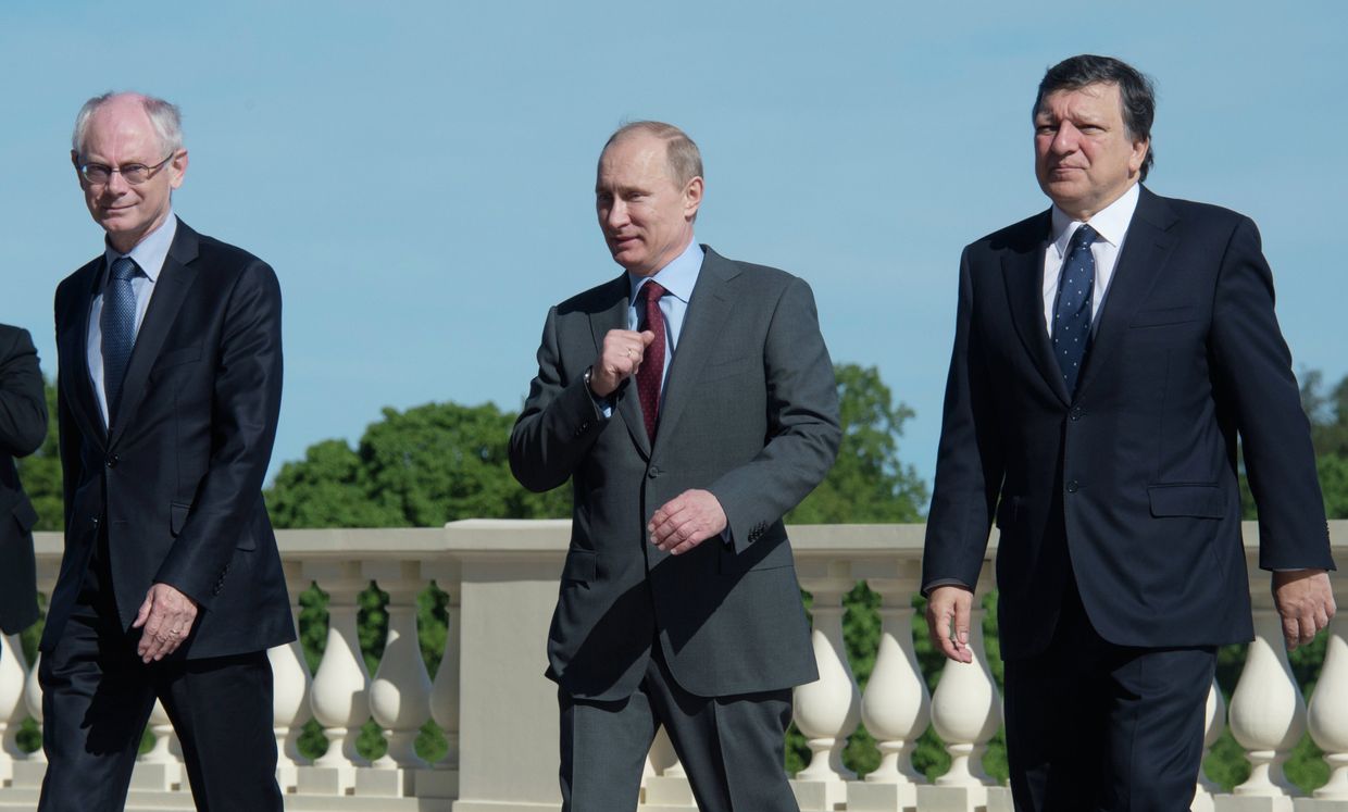Встреча президента РФ В.Путина с лидерами Евросоюза в Стрельне