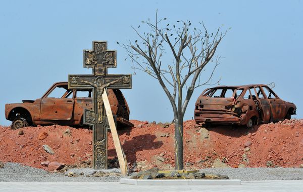 Жизнь в городе Цхинвали в Южной Осетии