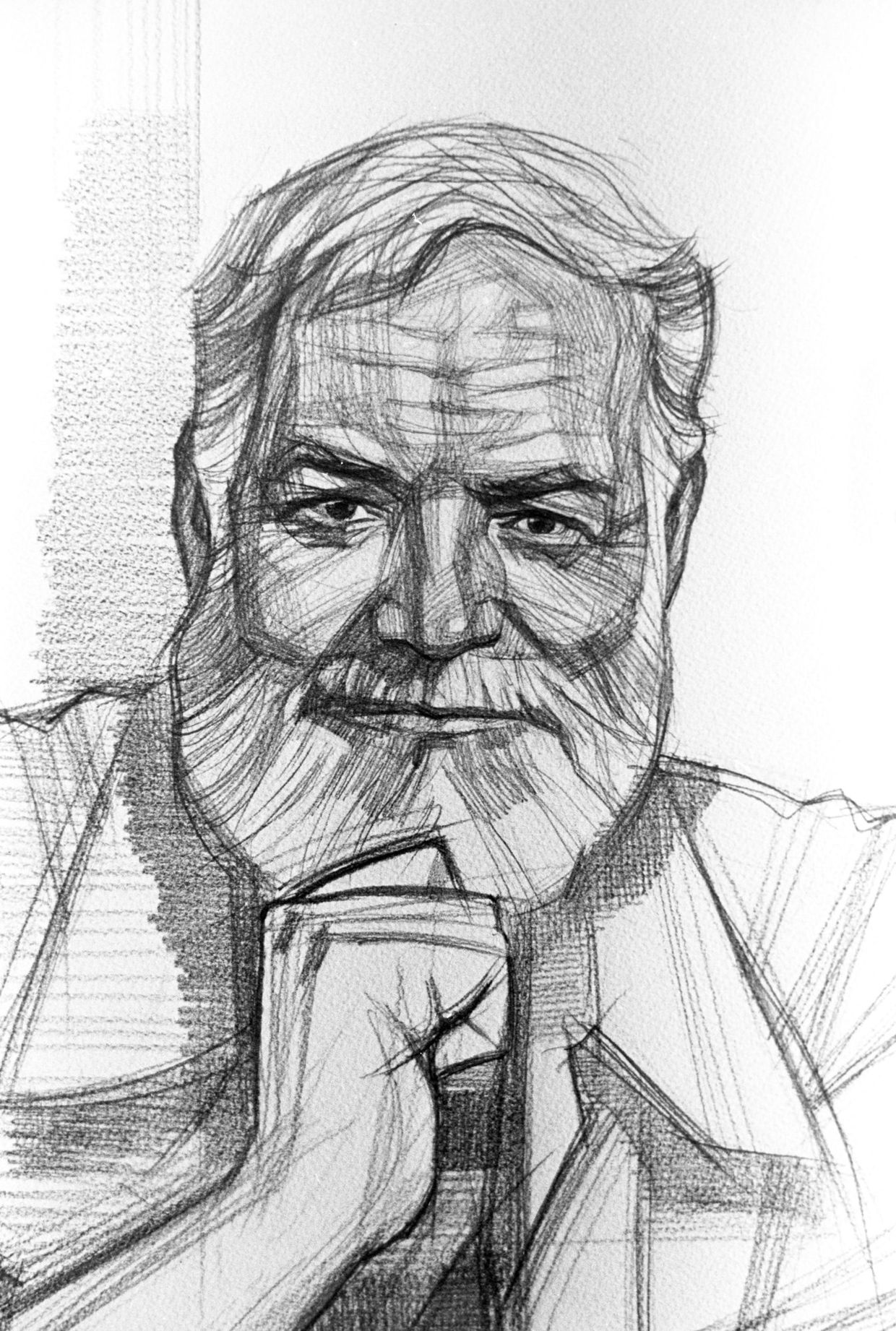 Рисунок Эрнест Хемингуэй