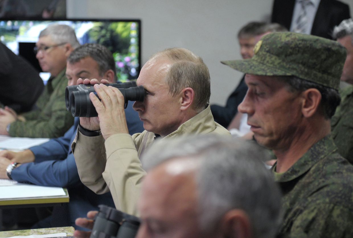 Посещение В.Путиным учений Кавказ-2012