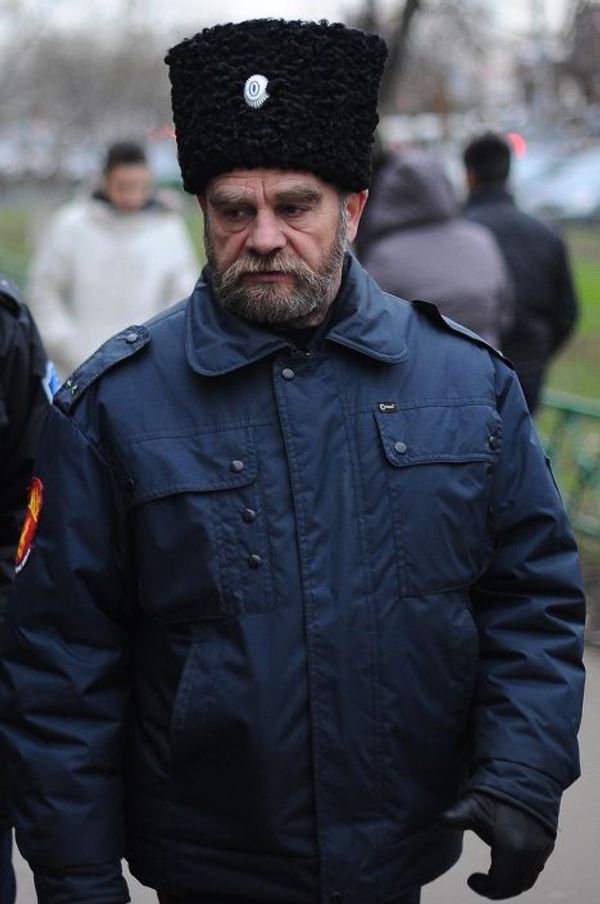 Участник казачьей дружины в Москве