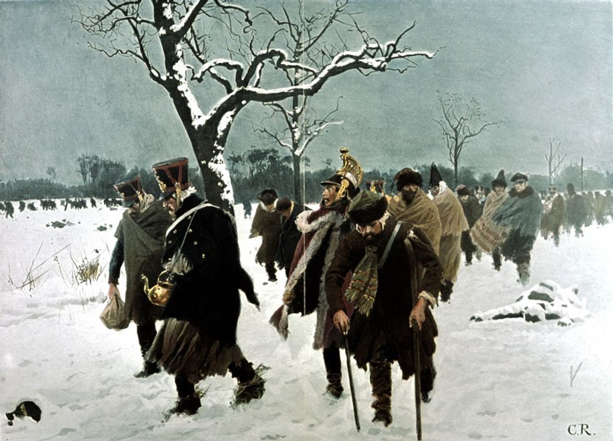 Картина Карла Рехлинга «Ноябрь 1812 г. Отступление Великой армии Наполеона из России», 1901 г. Картина Карла Рехлинга «Ноябрь 1812 г. Отступление Великой армии Наполеона из России», 1901 г.