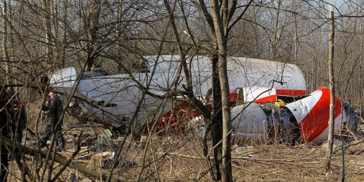 Место падения польского самолета Ту-154 под Смоленском