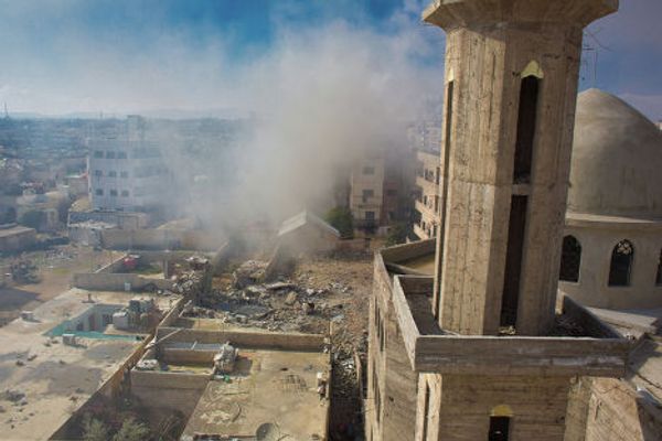 Вид на территорию, занятую боевиками Свободной армии Сирии в г, Дарайя