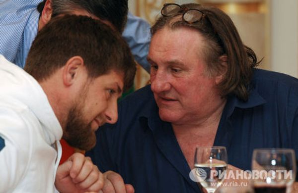 Французский актер Жерар Депардье в Грозном