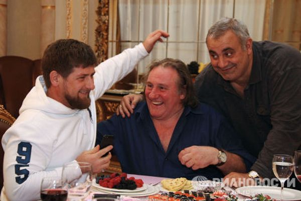 Французский актер Жерар Депардье в Грозном