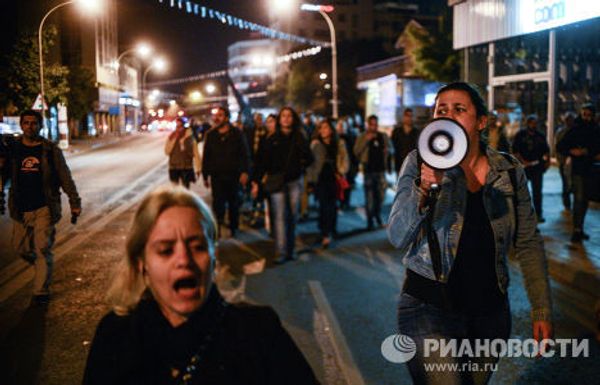 Акция протеста у здания парламента Кипра