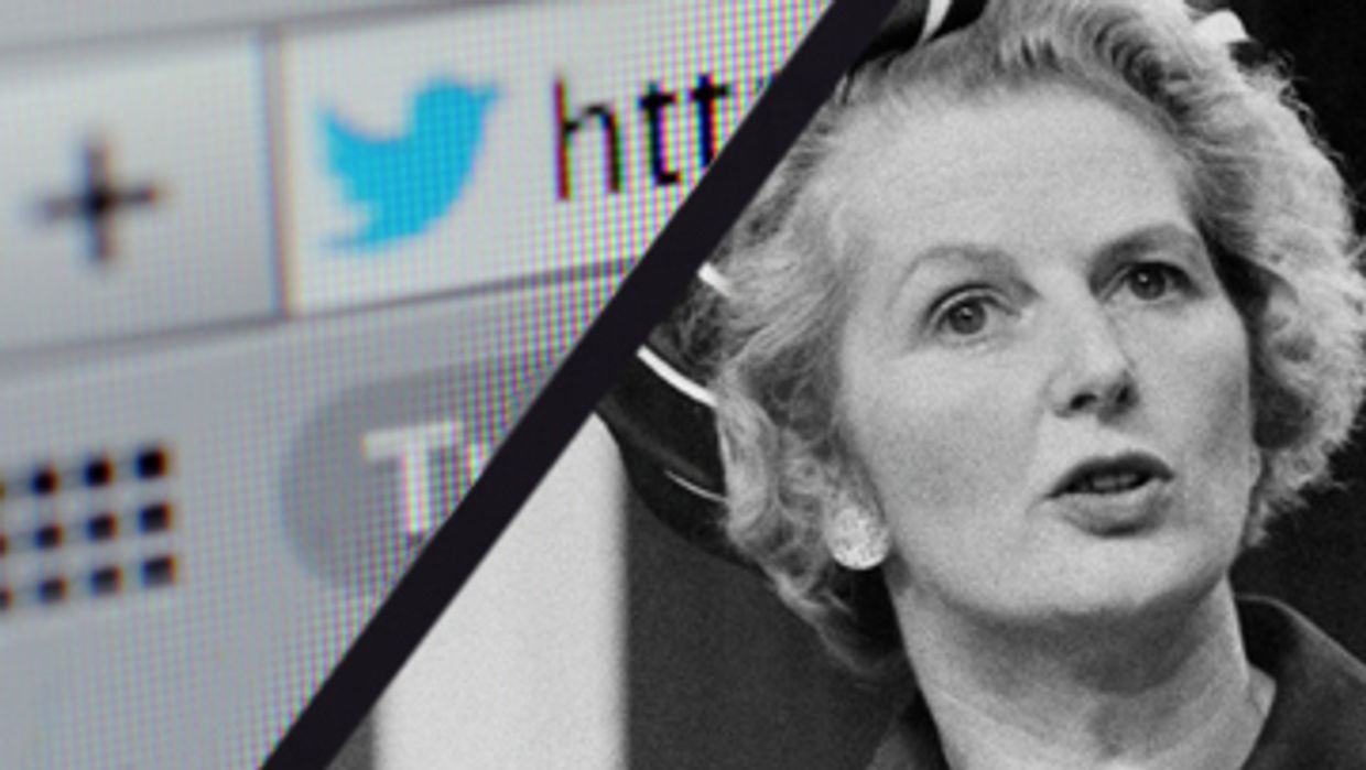 Новость о смерти Маргарет Тэтчер в Twitter