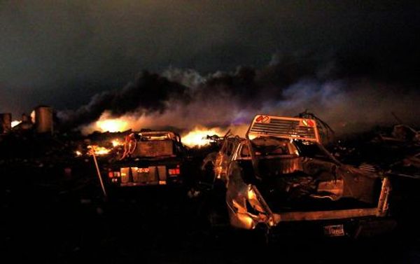 Последствия взрыва на заводе удобрений в Техасе