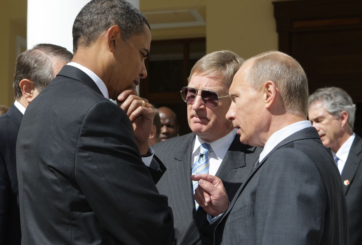 Премьер-министр РФ В.Путин встретился с президентом США Б.Обамой