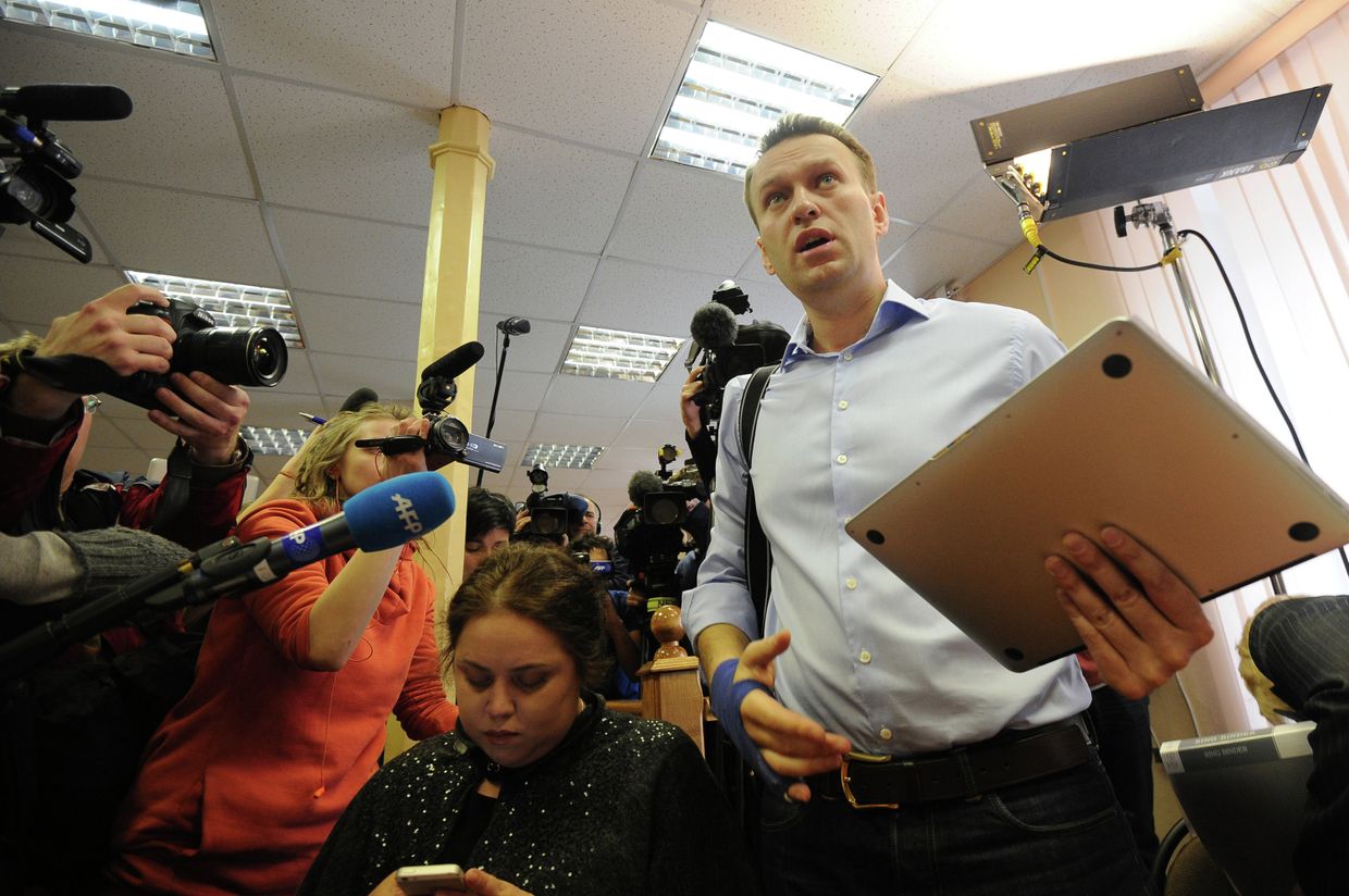 Оппозиционер Алексей Навальный в Ленинском районном суде города Кирова