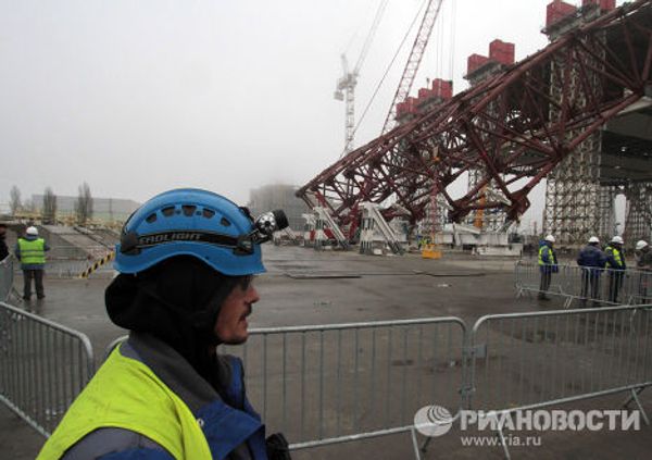 Первый этап строительства нового саркофага на ЧАЭС