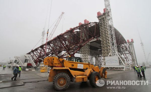 Первый этап строительства нового саркофага на ЧАЭС