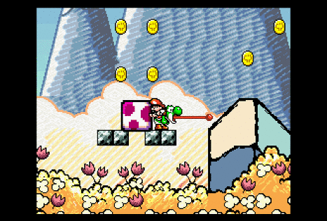 Кадр из игры Super Mario World 2: Yoshi's Island