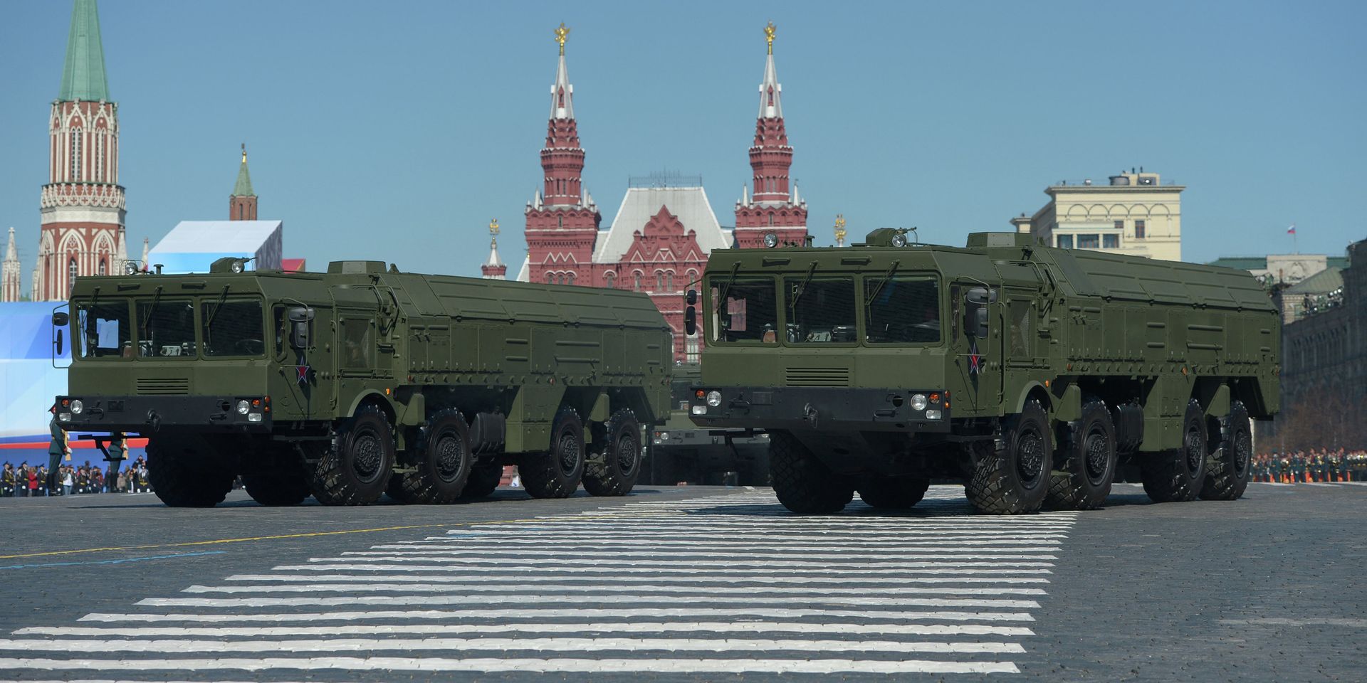 Оперативно-тактический ракетный комплекс ПУ Искандер-М проходит по Красной площади во время генеральной репетиции парада Победы - ИноСМИ, 1920, 08.06.2024