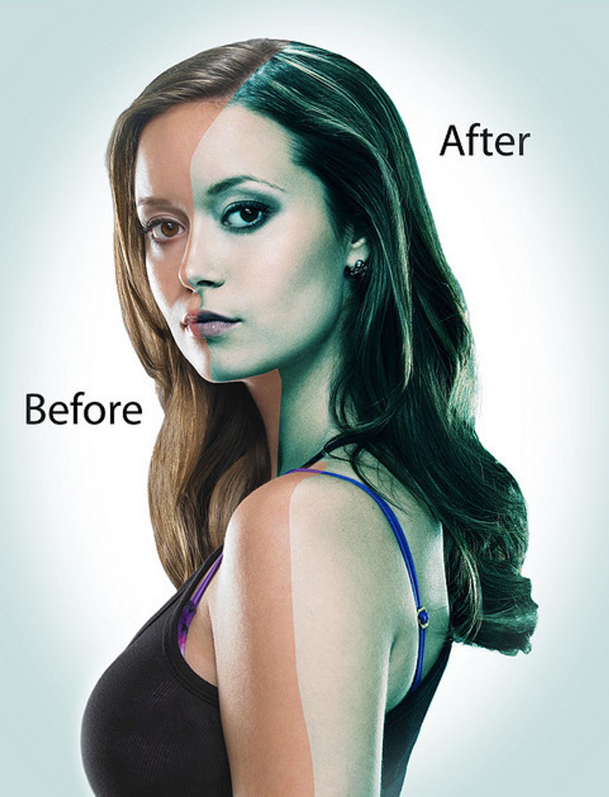 Модель до и после Photoshop