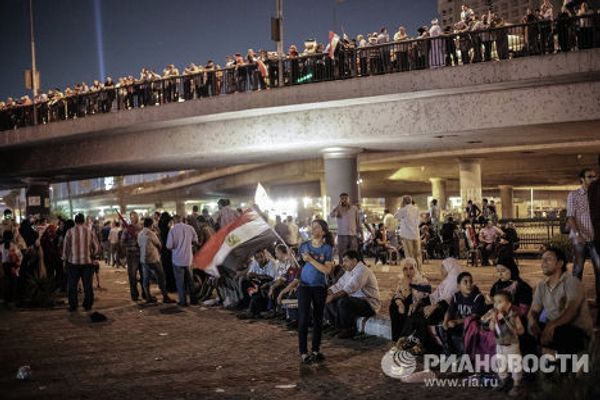 Митингующие на площади Тахрир в Каире