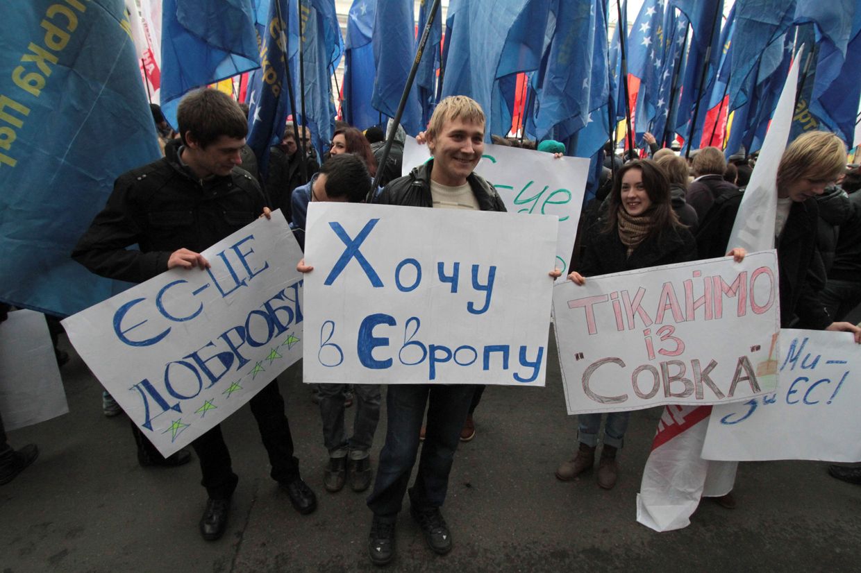 Акция оппозиционных депутатов в Верховной Раде Украины
