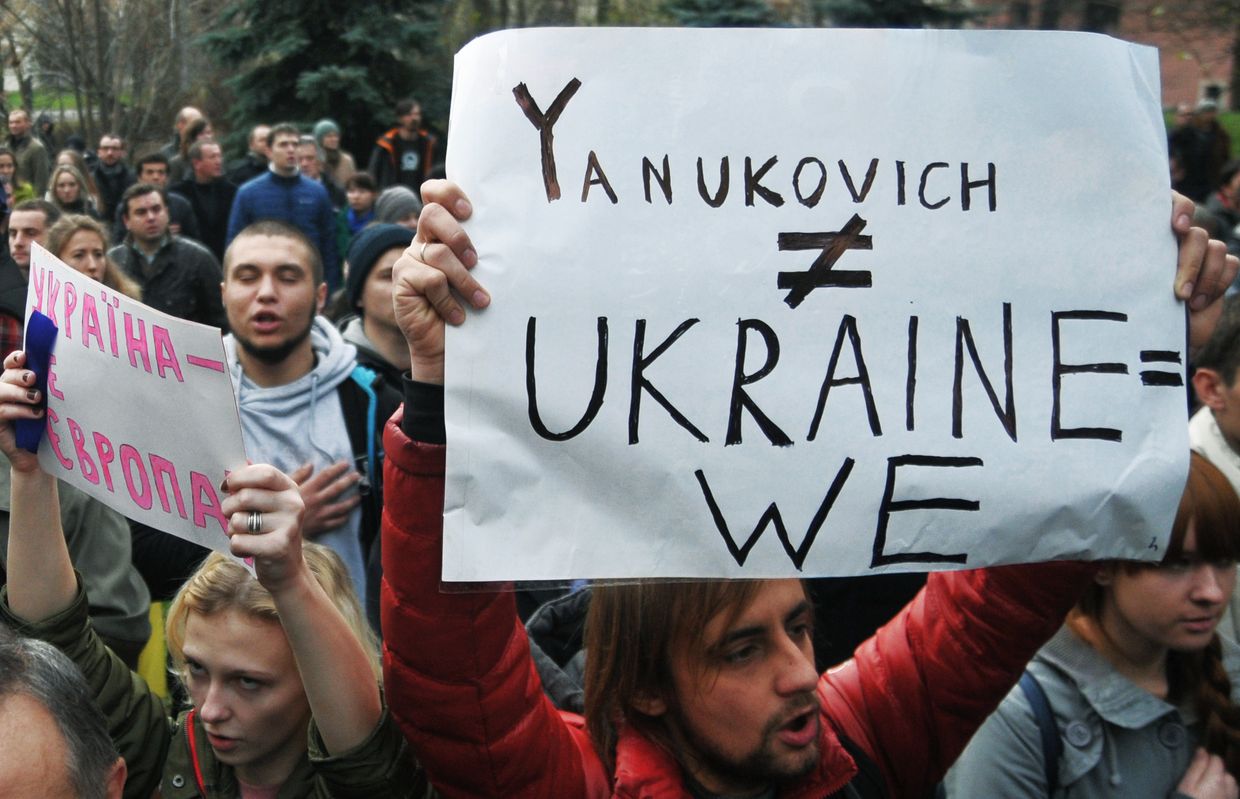 Студенческий митинг во Львове за вступление в ЕС