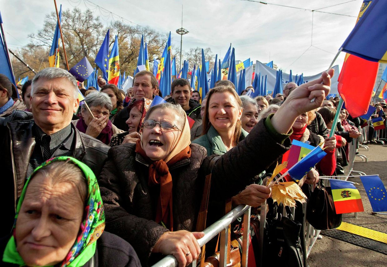 Митинг за интеграцию с ЕС в Кишиневе, Молдова Митинг за интеграцию с ЕС в Кишиневе, Молдова