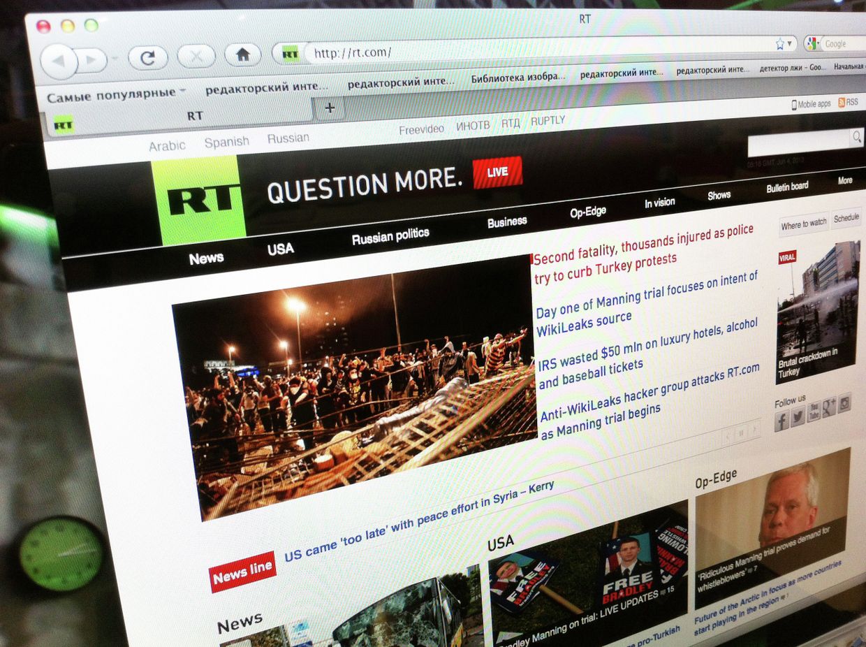 Сайт телеканала Russia Today