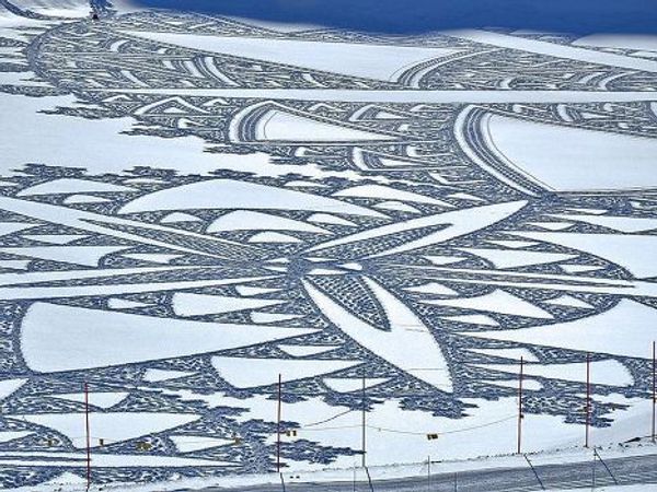 Рисунки на снегу Саймона Бека