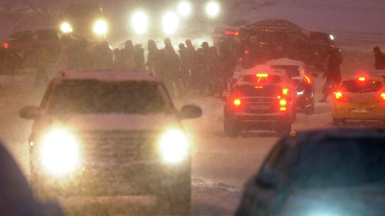 Обильный снегопад в Москве