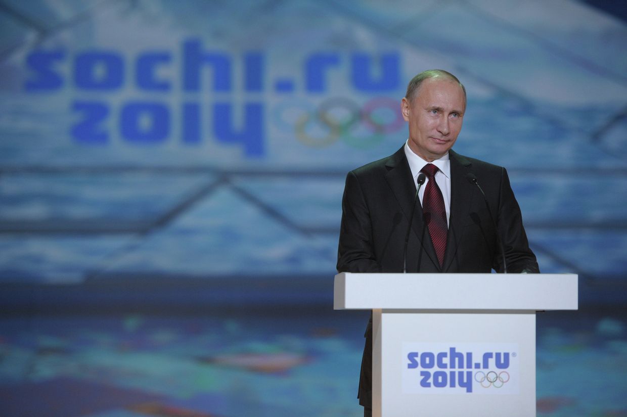 В.Путин на торжественной церемонии Год до Олимпийских игр-2014