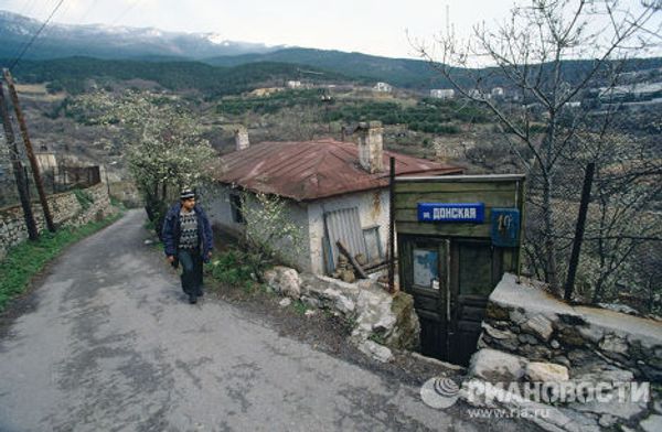 Город Ялта на черноморском побережье Крымского полуострова