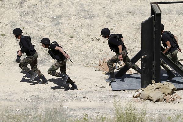 Палестинские солдаты на 6-х ежегодных соревнованиях военных подразделений под эгидой короля Иордании Абдаллы II