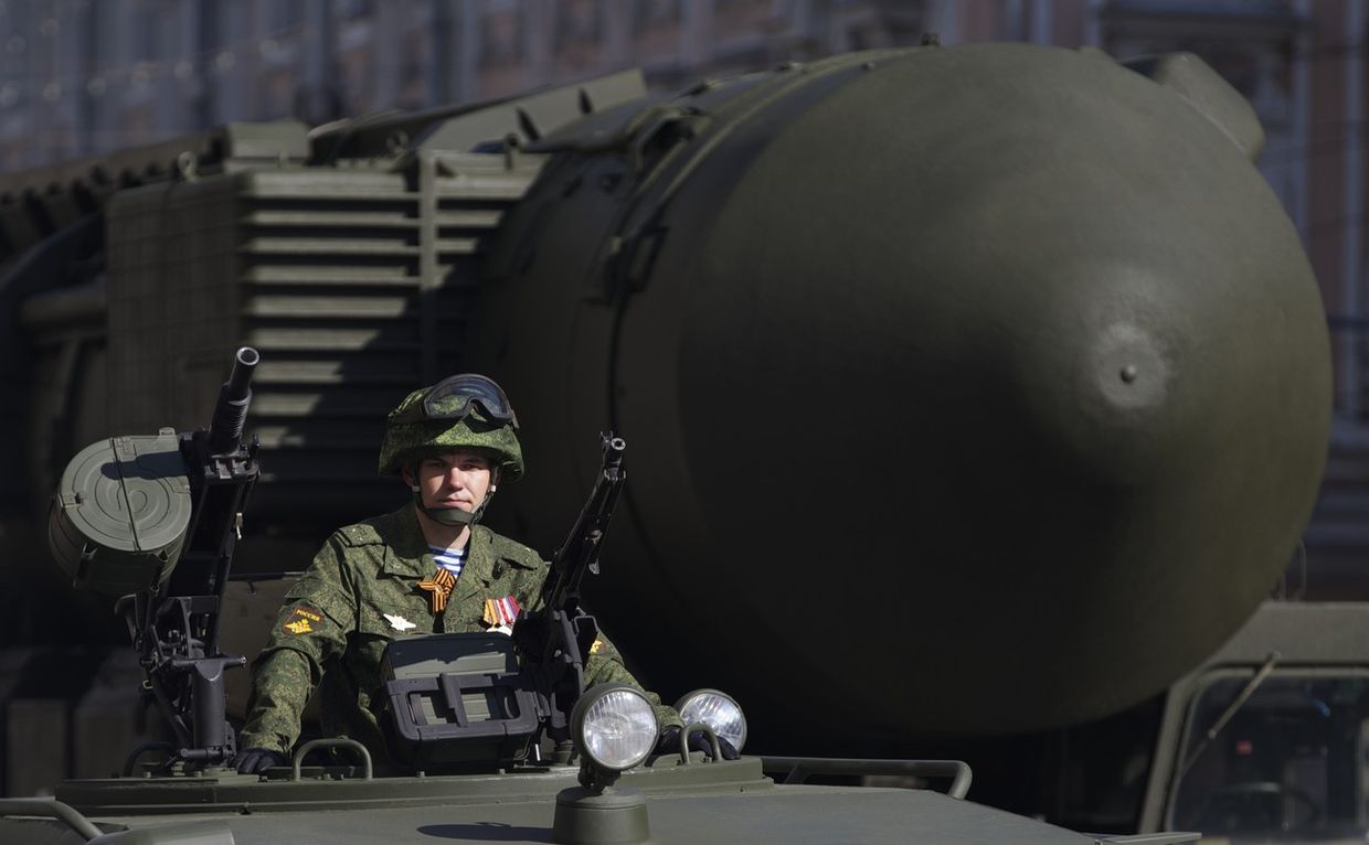 Межконтинентальная баллистическая ракета «Тополь-М» на репетиции парада в Москве