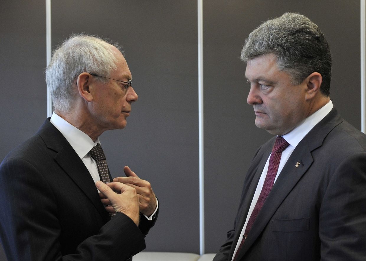 Херман Ван Ромпей и Петр Порошенко на праздновании годовщины высадки в Нормандии
