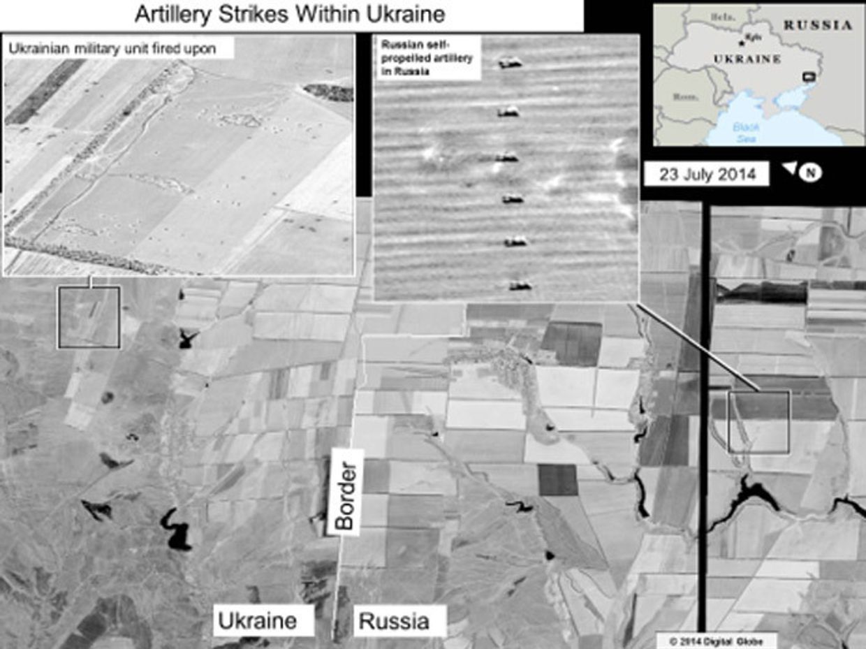 Спутниковые фотографии обстрелов Украины из России 
