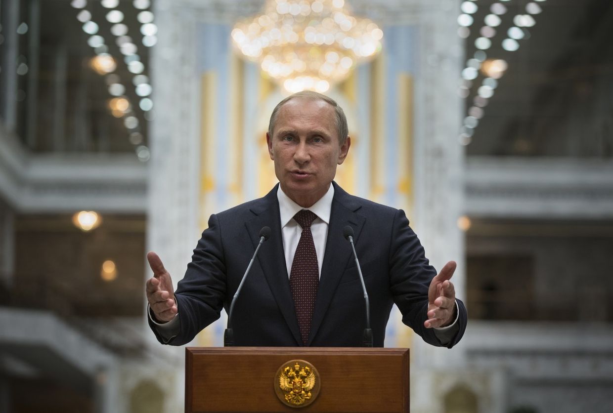 Владимир Путин общается с прессой после встречи с Петром Порошенко в Минске