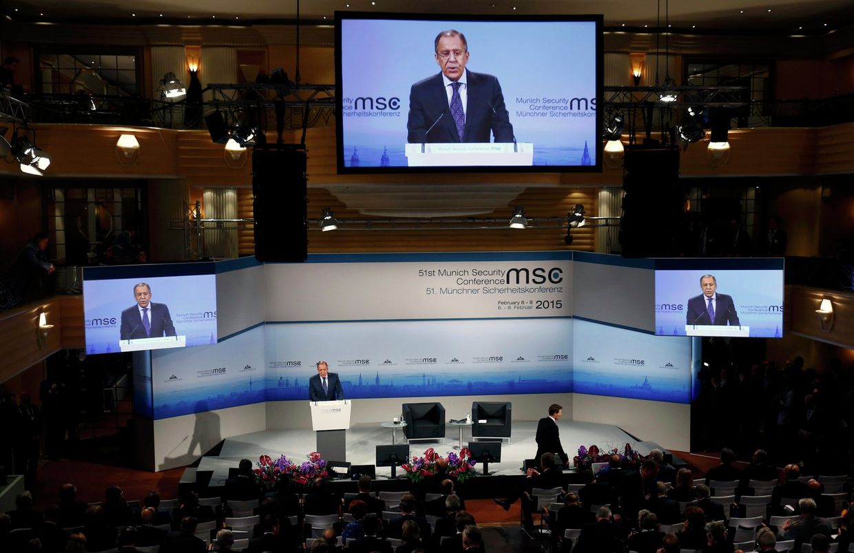 Глава МИД России Сергей Лавров на Мюнхенской конференции 7 февраля 2015 года